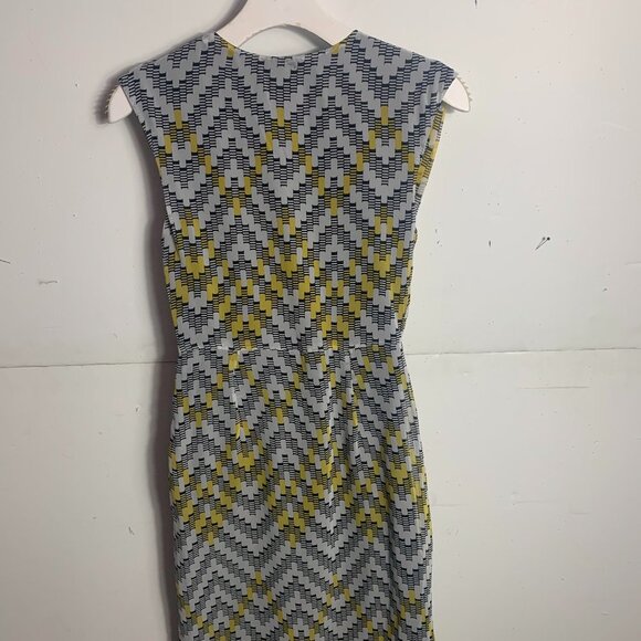 Anthropologie Eva Franco Mini Sleeveless Gray and Yellow Dress - Picture 2 of 2